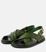 The Row Buckle woven leather slingback sandals