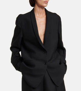 The Row Caped single-breasted wool blazer