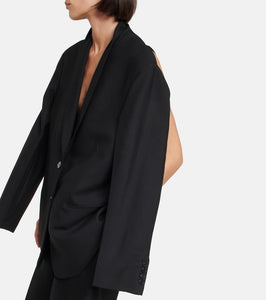 The Row Caped single-breasted wool blazer