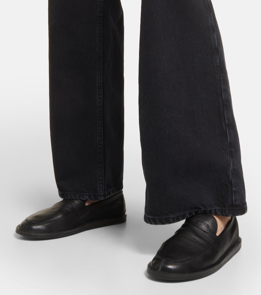The Row Cary leather loafers