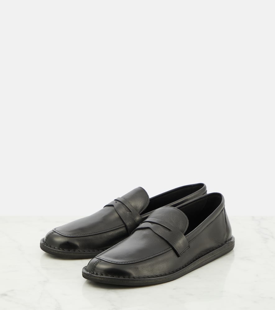 The Row Cary leather loafers
