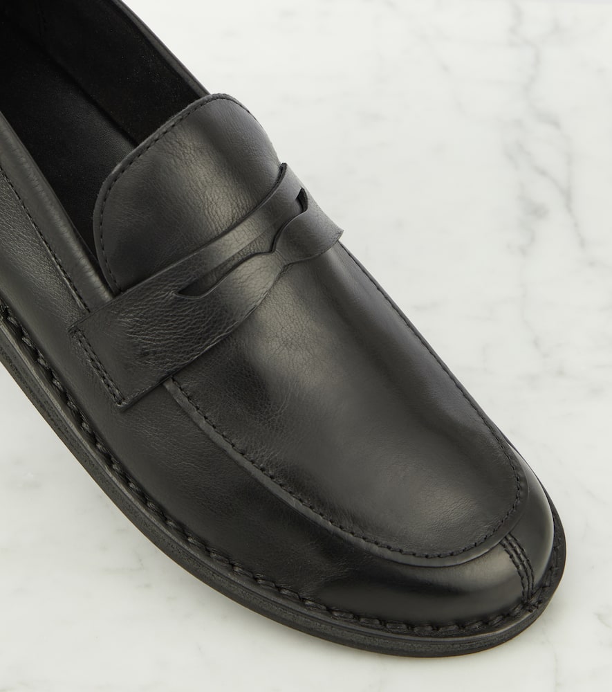 The Row Cary leather loafers