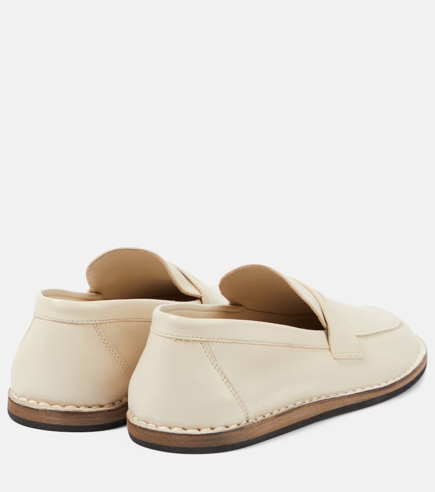 The Row Cary leather penny loafers