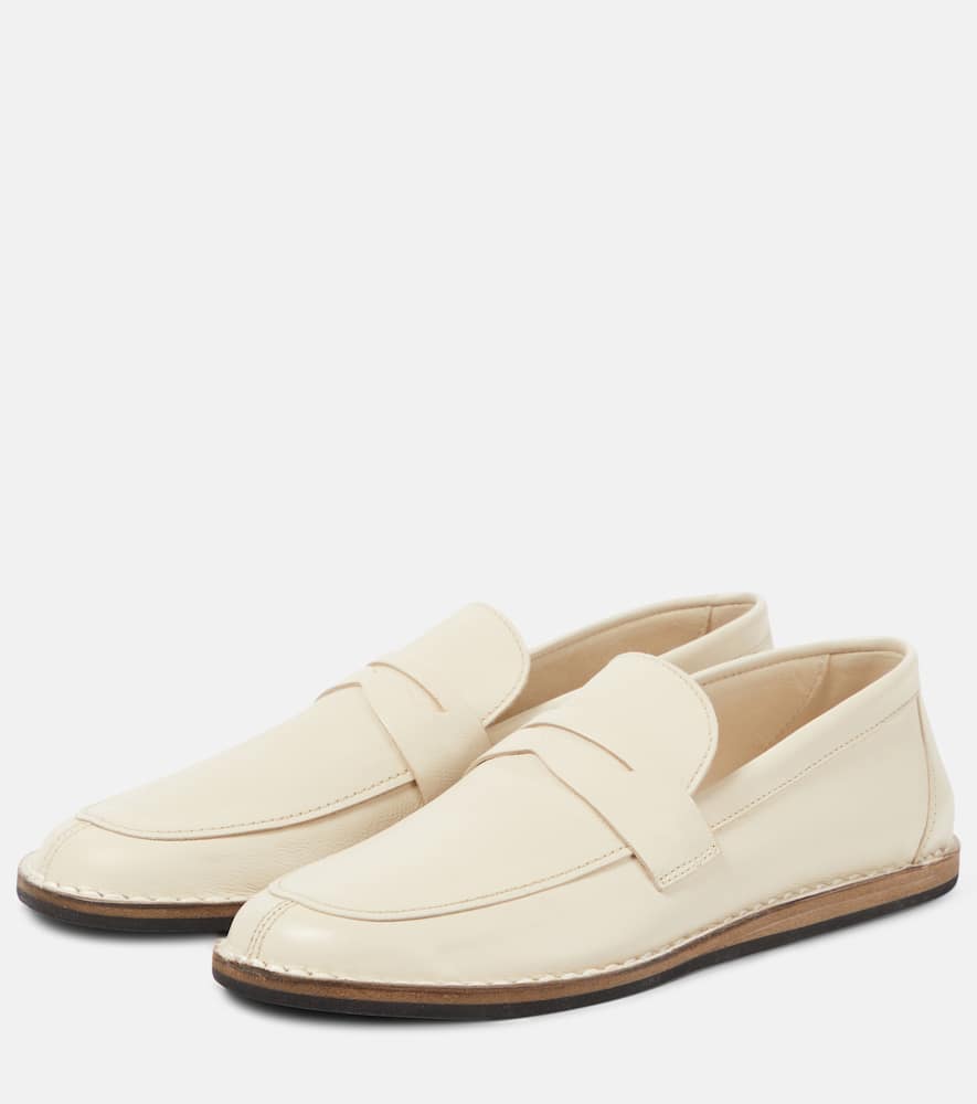The Row Cary leather penny loafers