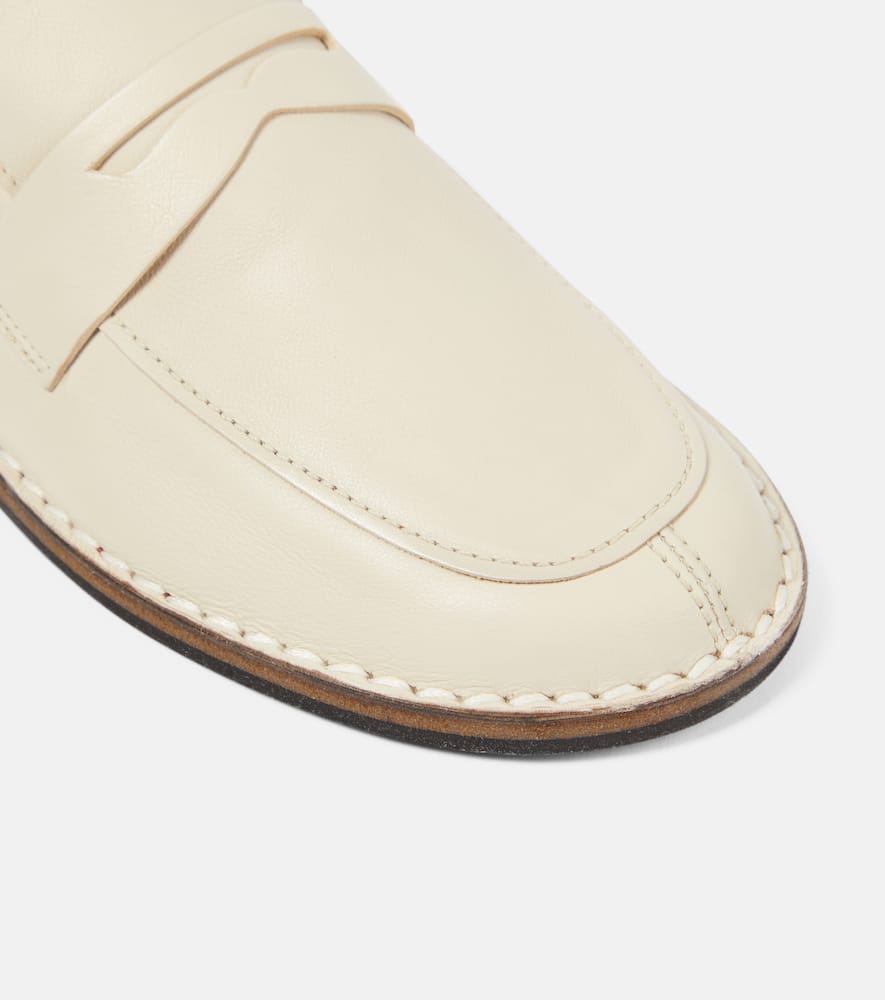 The Row Cary leather penny loafers