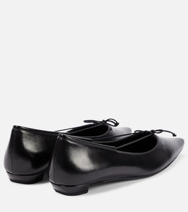 The Row Claudette Bow leather ballet flats