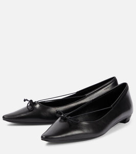 The Row Claudette Bow leather ballet flats