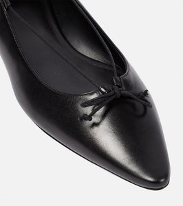 The Row Claudette Bow leather ballet flats