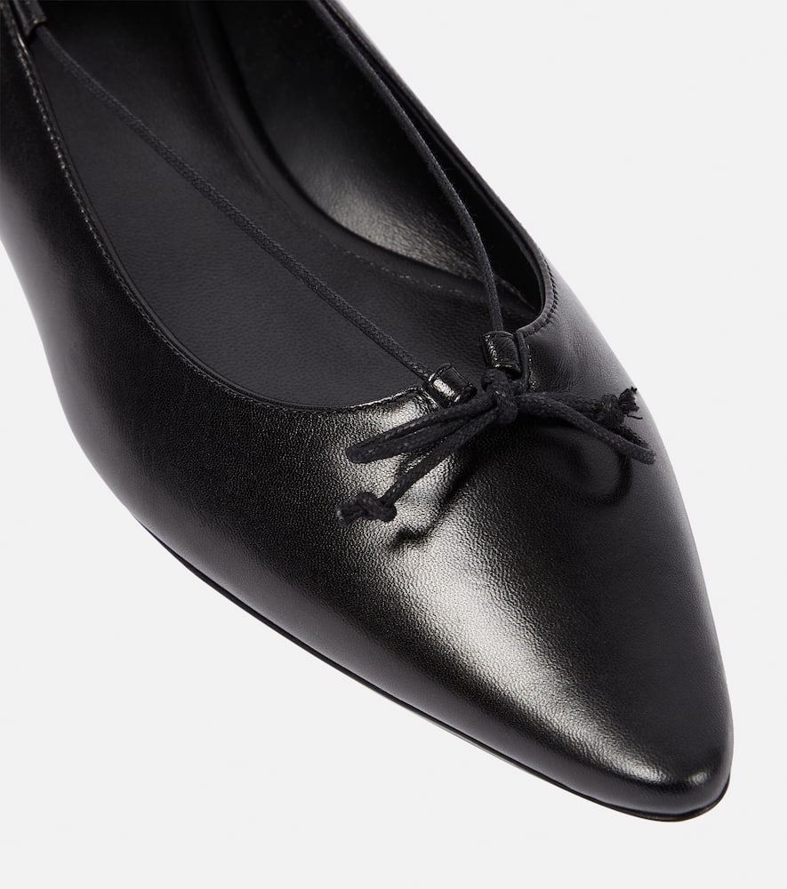 The Row Claudette Bow leather ballet flats