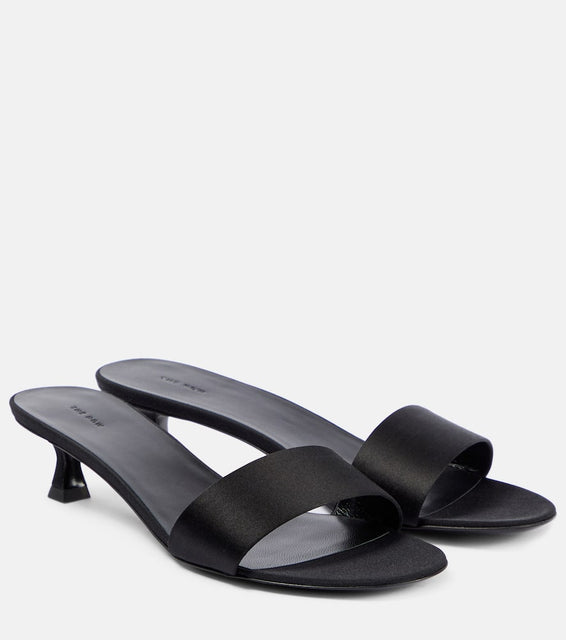 The Row Combo satin faille mules