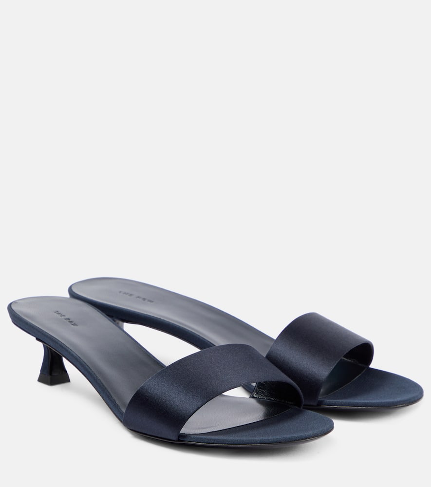 The Row Combo satin mules