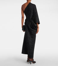 The Row Dorota draped Lamé midi dress