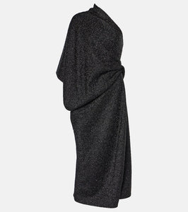 The Row Dorota draped Lamé midi dress