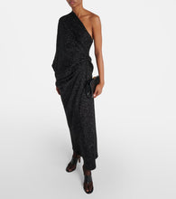 The Row Dorota draped lam√É¬© midi dress