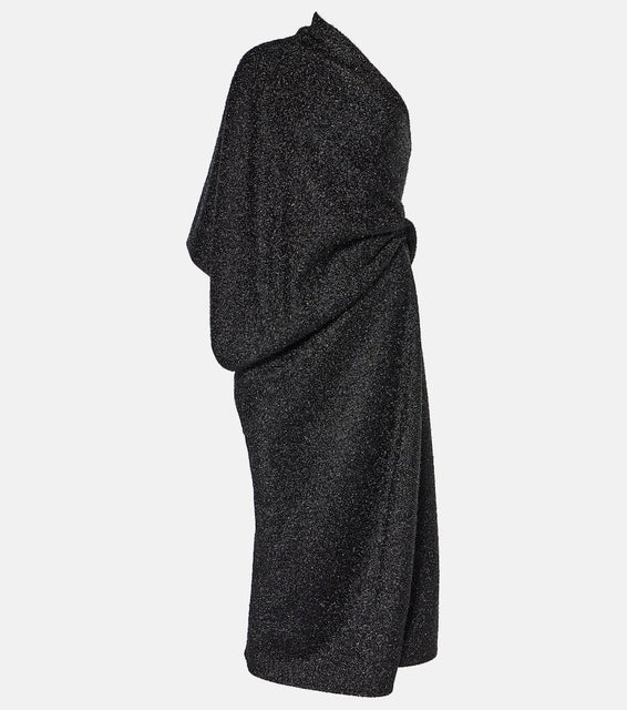 The Row Dorota draped lam√É¬© midi dress