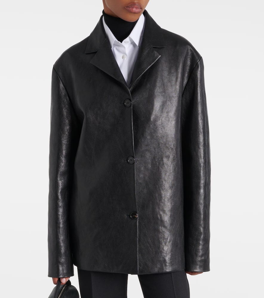 The Row Fabian leather jacket
