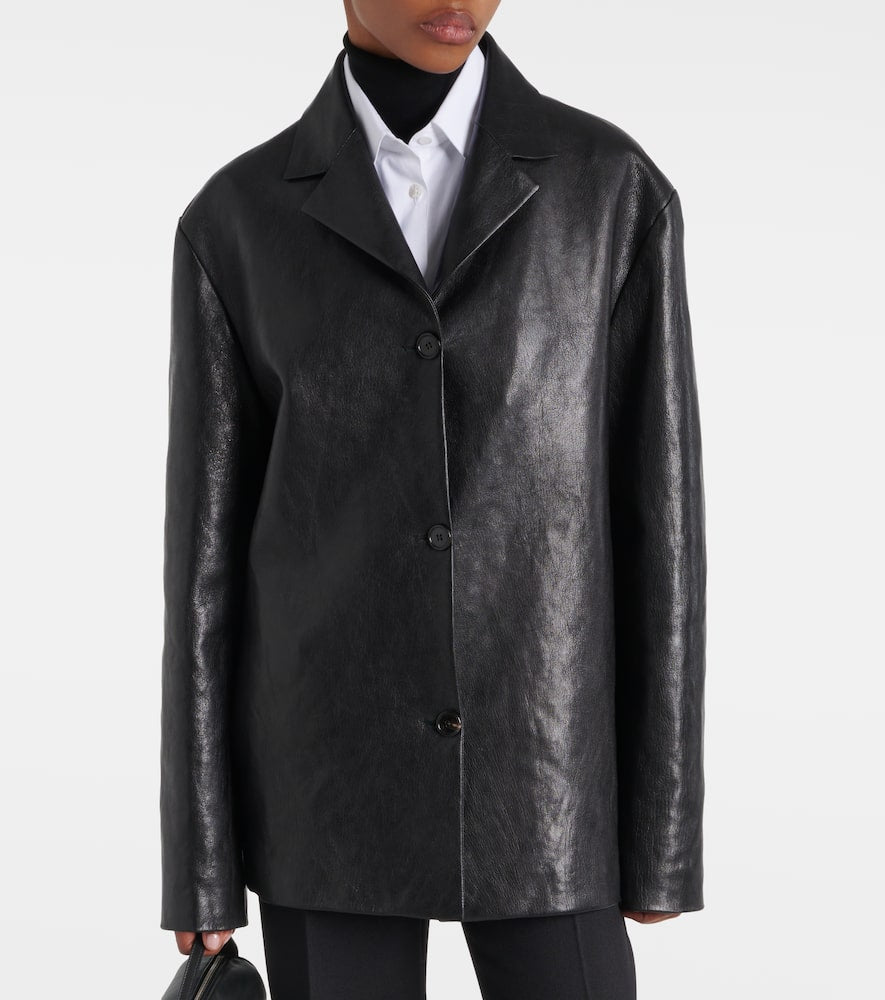 The Row Fabian leather jacket