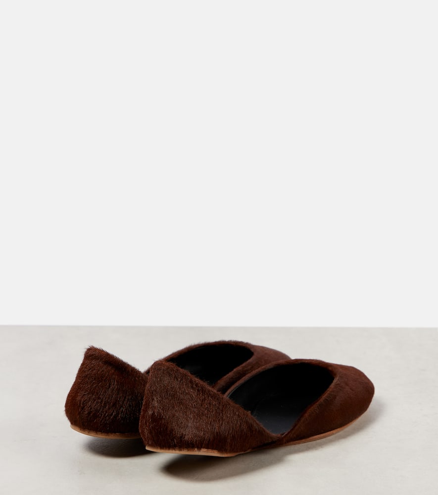 The Row Gemma calf hair ballet flats
