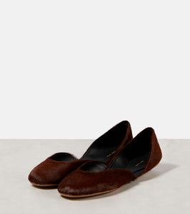 The Row Gemma calf hair ballet flats