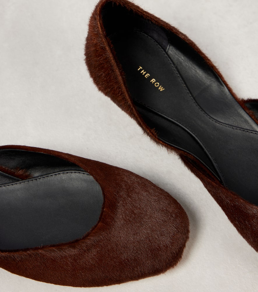 The Row Gemma calf hair ballet flats