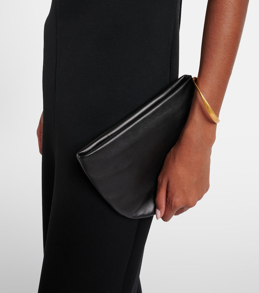 The Row Geo leather clutch