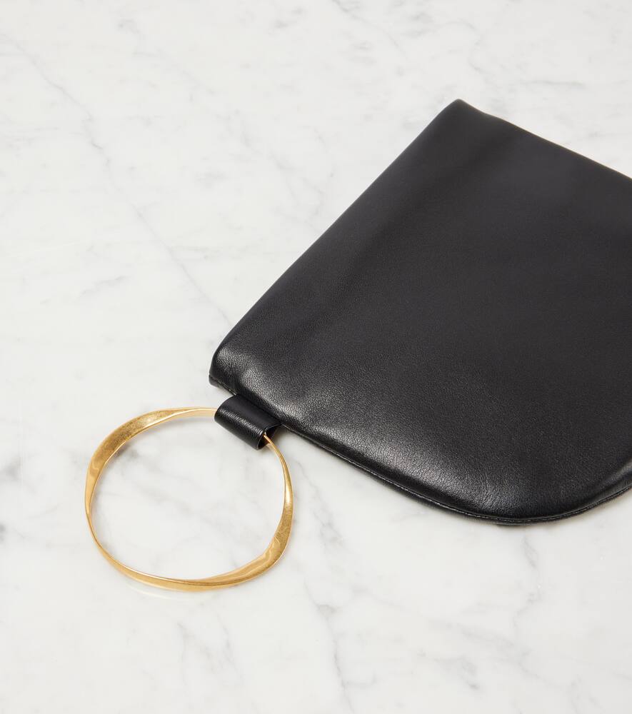 The Row Geo leather clutch