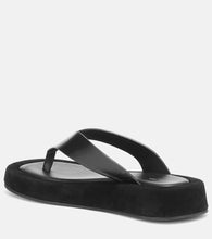 The Row Ginza leather and suede sandals