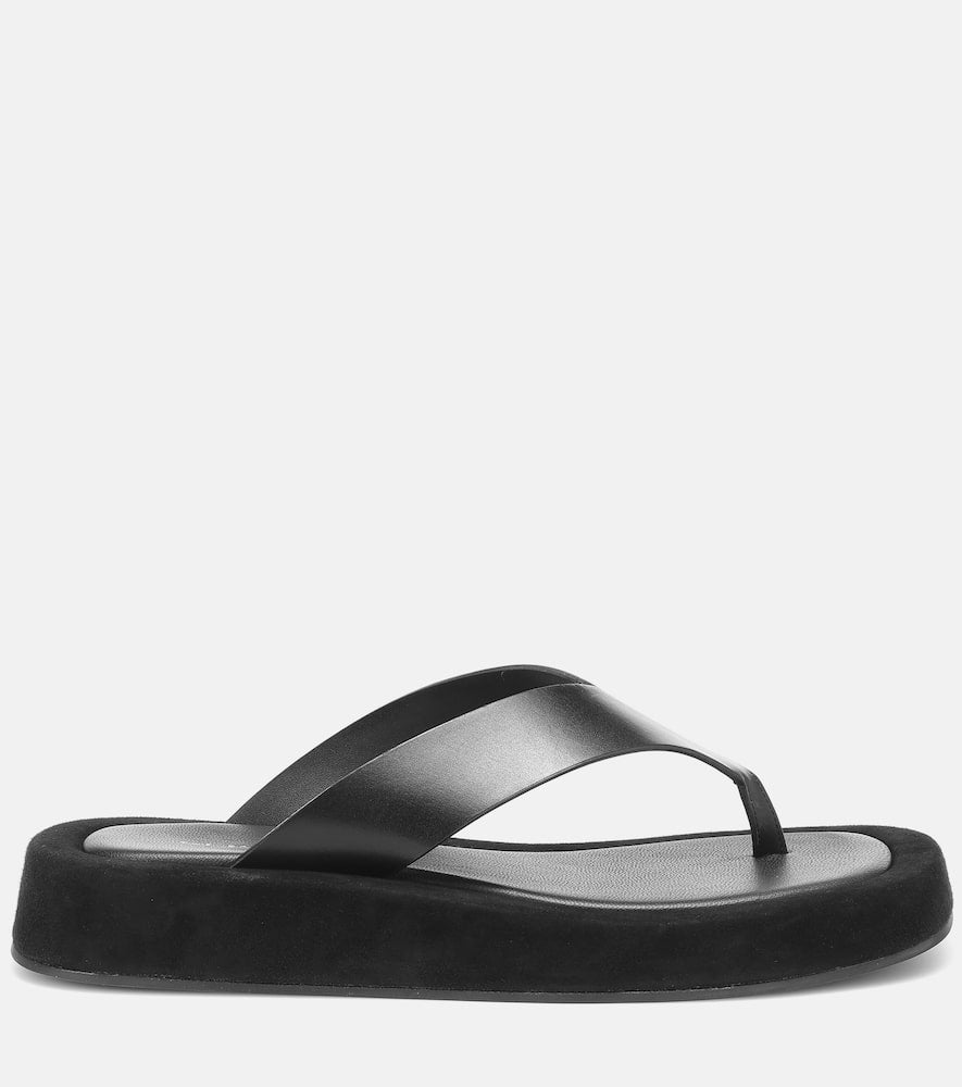 The Row Ginza leather and suede sandals