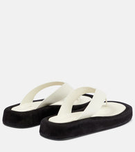 The Row Ginza leather and suede thong sandals