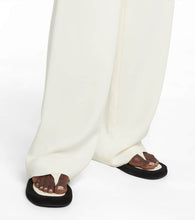 The Row Ginza leather and suede thong sandals