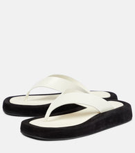 The Row Ginza leather and suede thong sandals