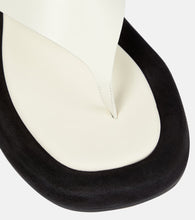 The Row Ginza leather and suede thong sandals