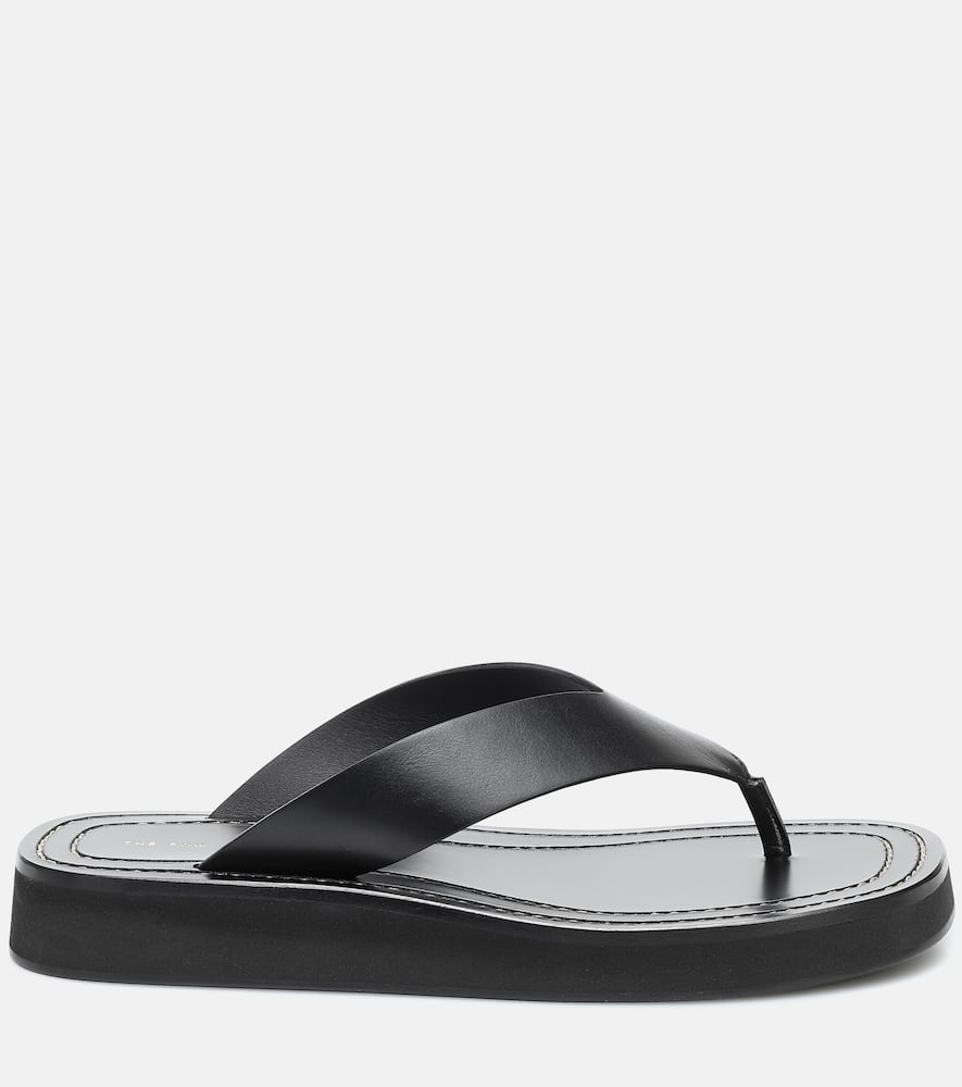 The Row Ginza leather platform slides