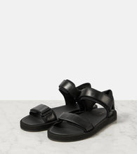 The Row Hook-And-Loop leather sandals