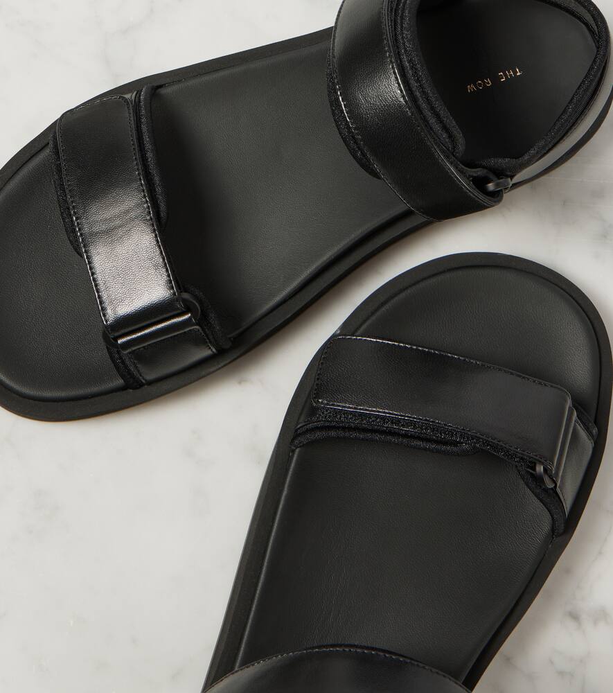 The Row Hook-And-Loop leather sandals