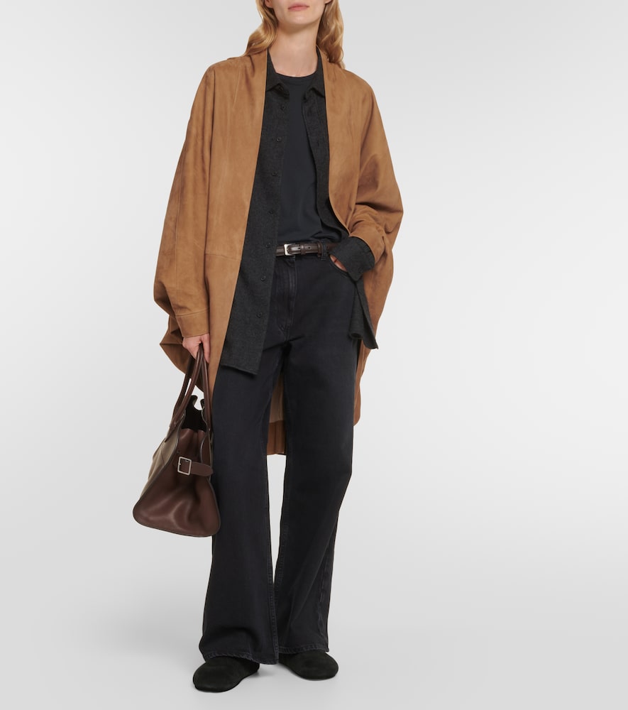 The Row Hudson suede mules