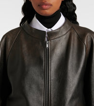 The Row Kengia leather bomber jacket
