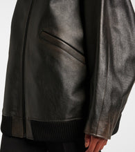 The Row Kengia leather bomber jacket