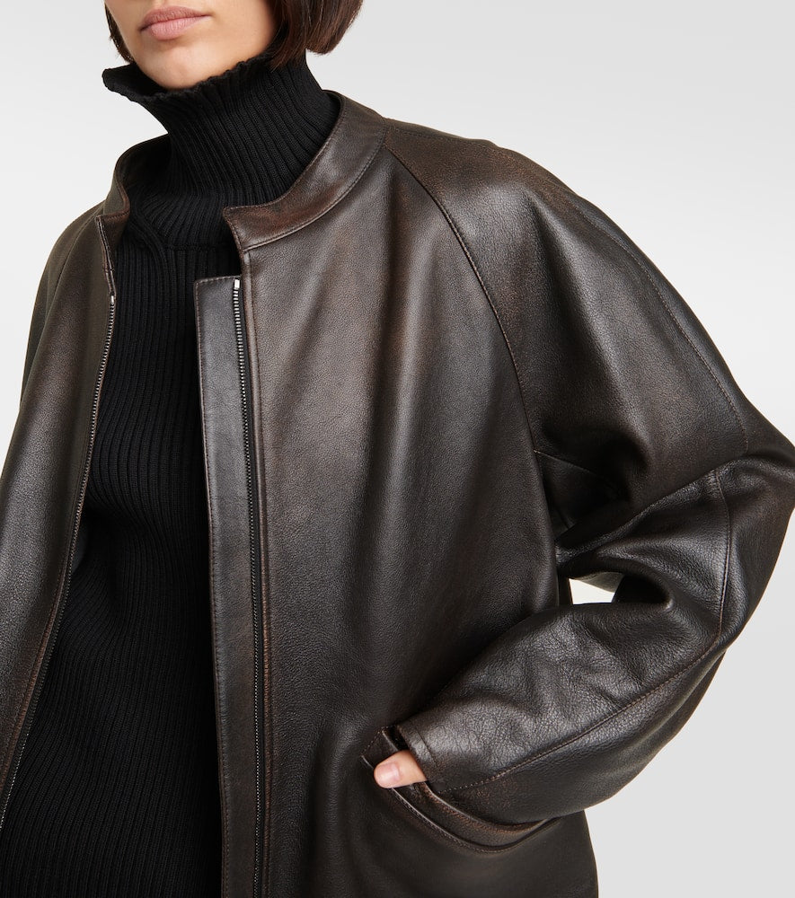The Row Kengia leather jacket