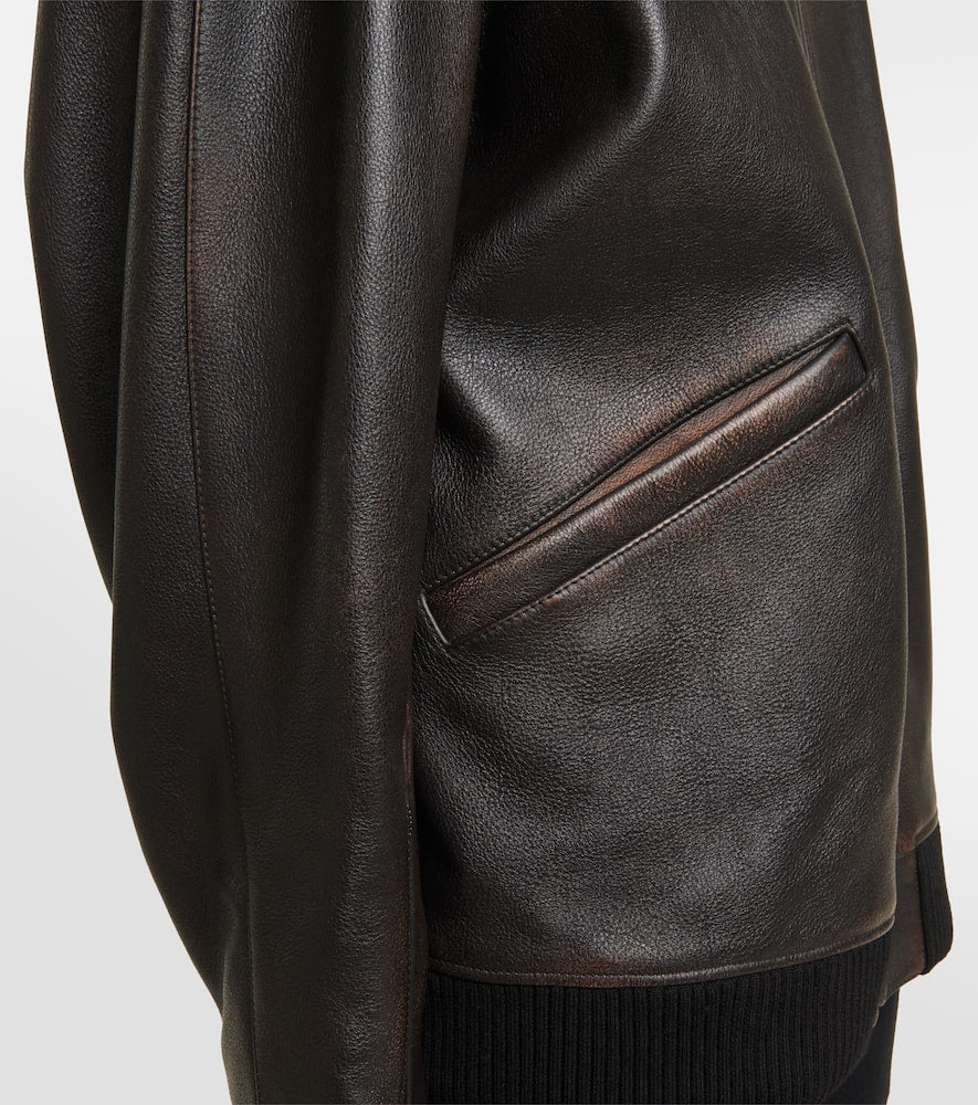 The Row Kengia leather jacket