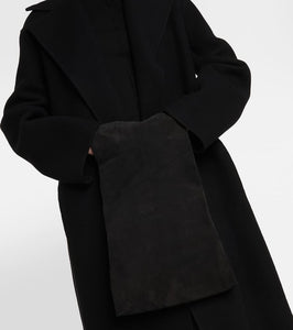 The Row Large suede glove bag