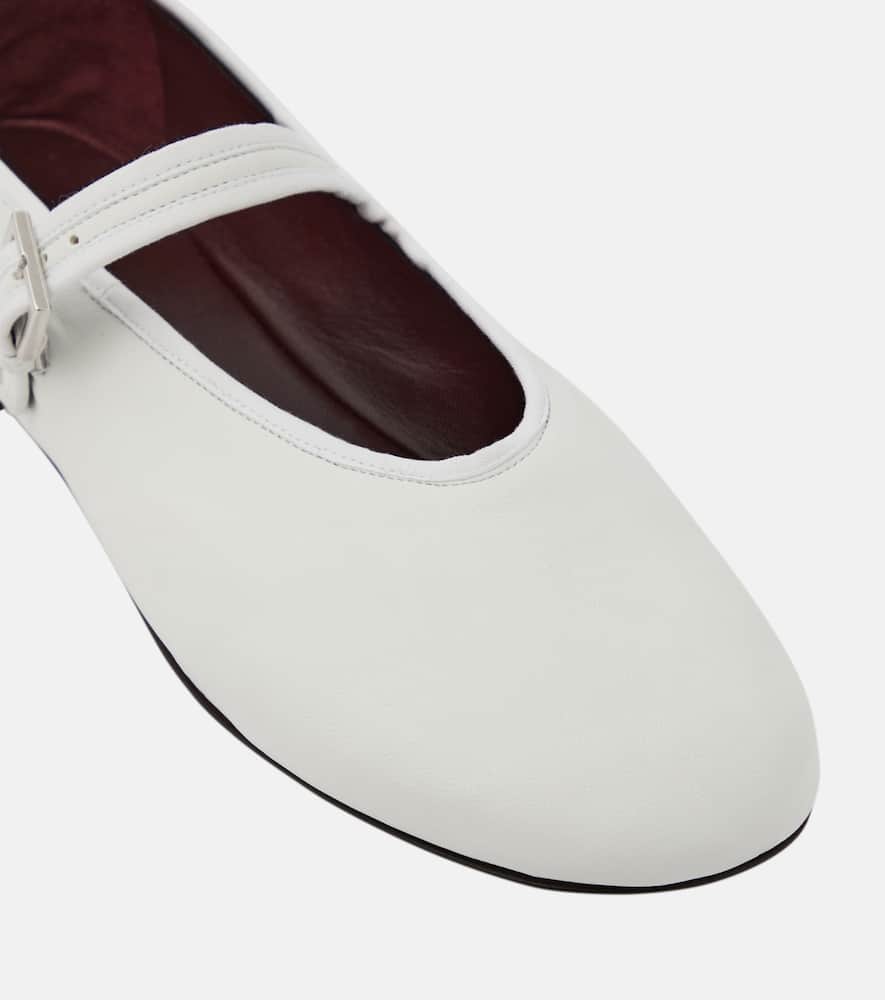 The Row Leather Mary Jane ballet flats