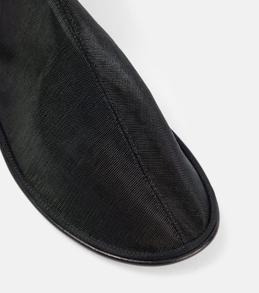 The Row Leather-trimmed mesh ankle boots