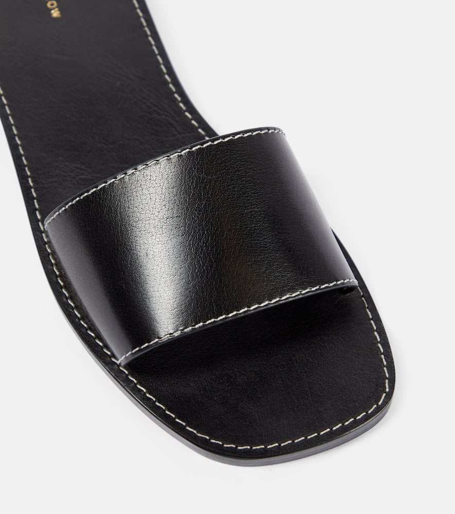 The Row Link leather slides