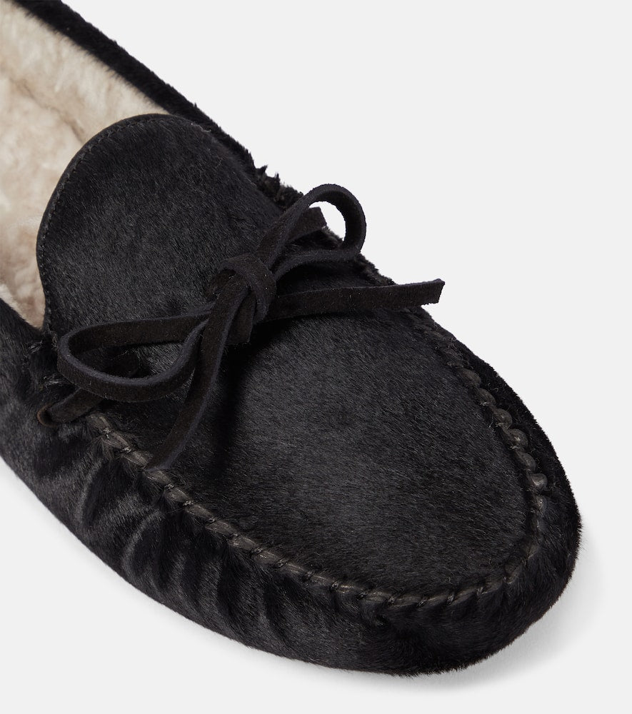 The Row Lucca calf hair moccasins