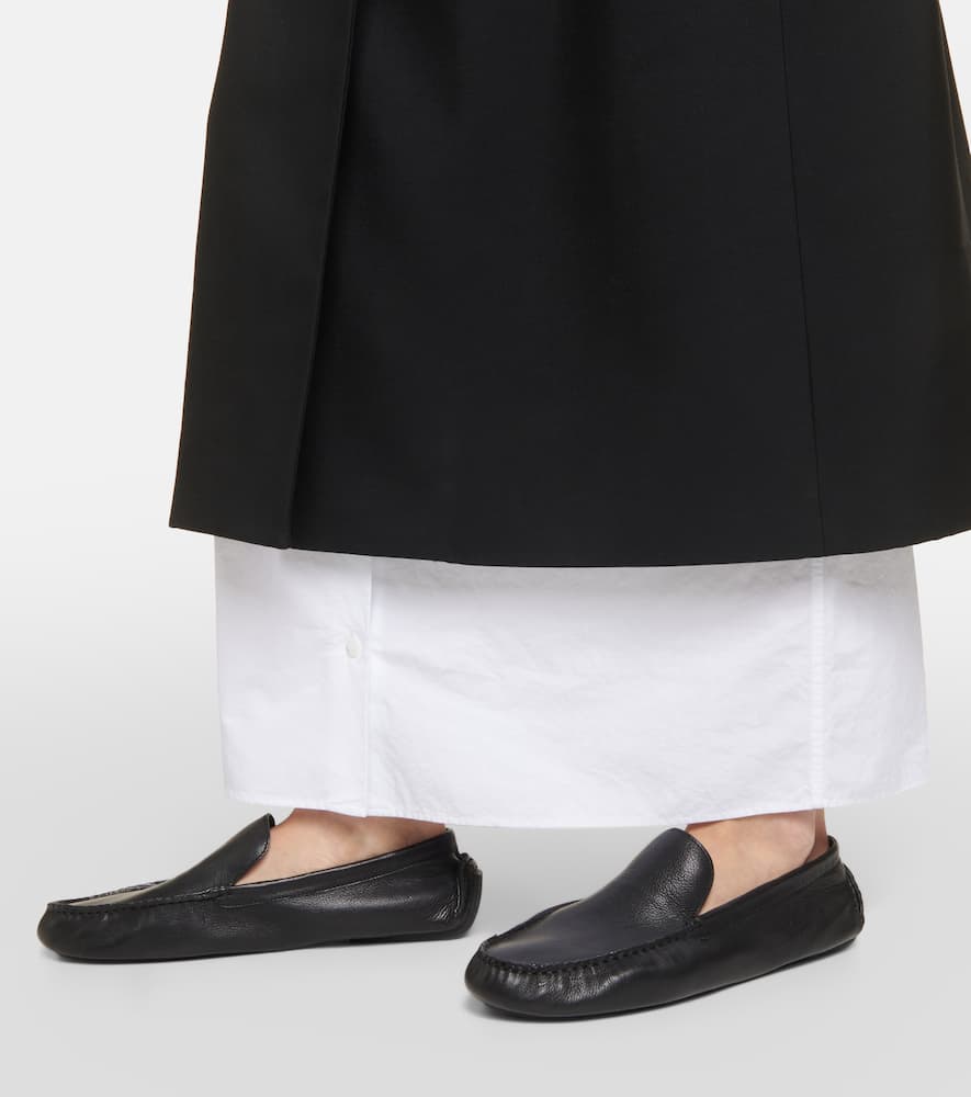 The Row Lucca leather moccasins