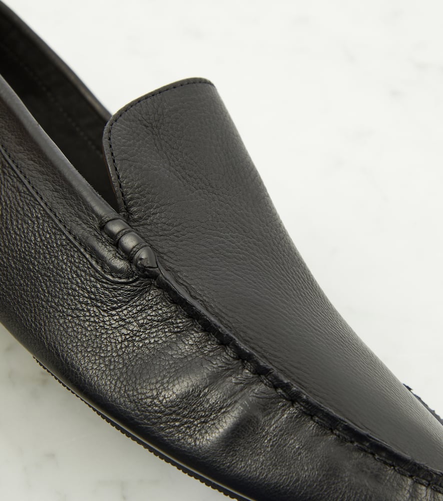 The Row Lucca leather moccasins