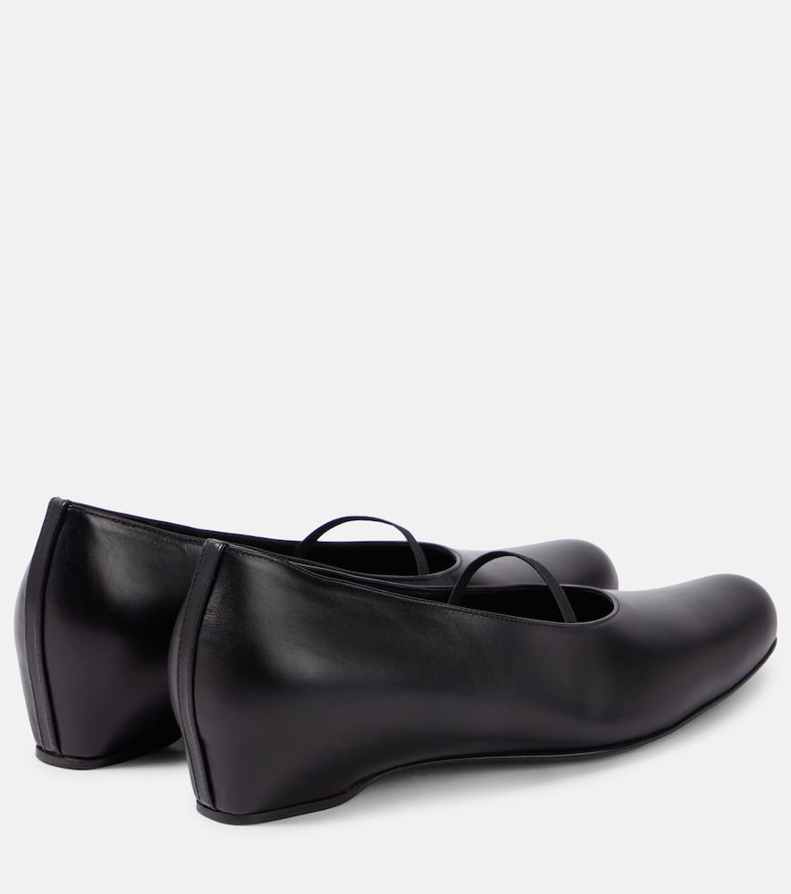 The Row Marion leather ballet flats