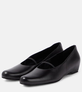 The Row Marion leather ballet flats