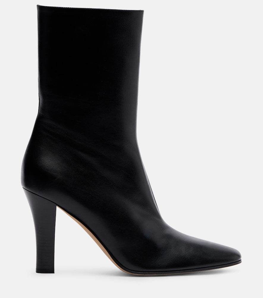 The Row Mona leather ankle boots